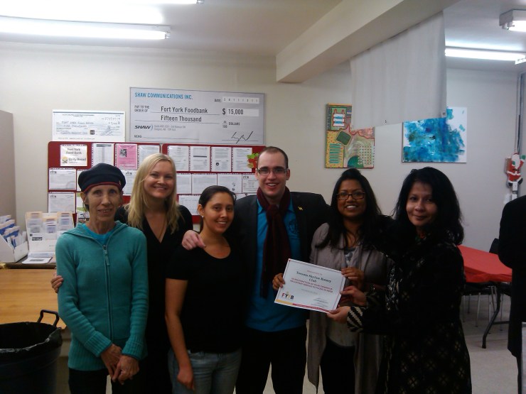 Fort York Food Bank Certificate