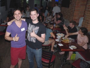 Guest Speaker, and RCTS member, Mark Berg (left) with President Trevor Dell (right) at the Office Pub.