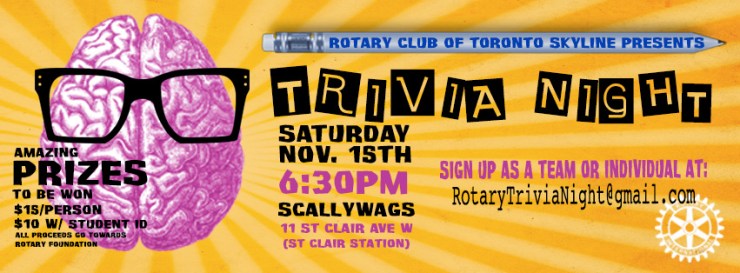 A Night of Trivia at Scallywags, Saturday November 15th at 6:30 p.m.