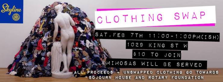 RCTS Clothing Swap, Saturday February 7th, 11 am at King and Shaw. 