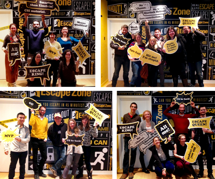 RCTS & guests including Health Out Loud at Escape Room for thier "meeting-on-the-town"